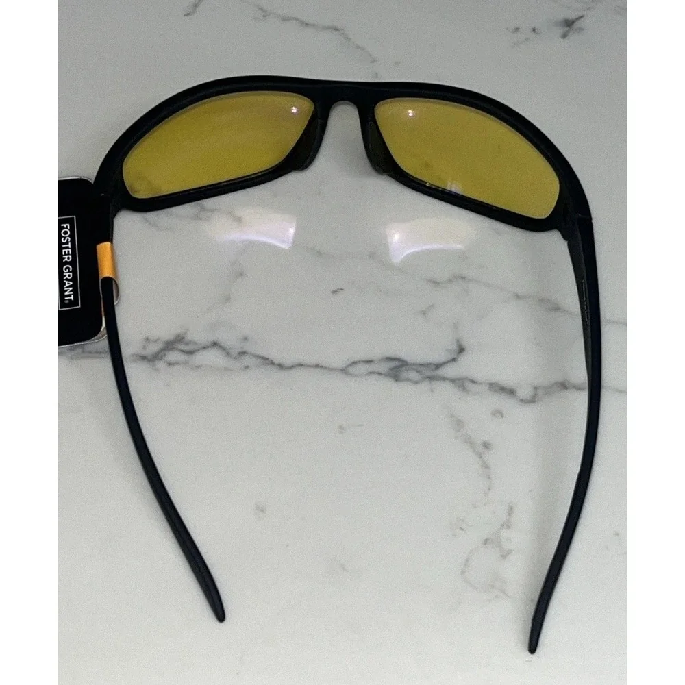 NEW Foster Grant NIGHT DRIVERS Glasses Black Wrap FAST LANE